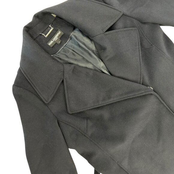 Karl Lagerfeld Wool Long Coat - Picture 7 of 9